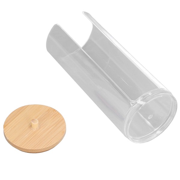 Kosmetisk bomullsplatta Dispenser Clear Makeup Bomullspinnar Hållare Organizer Runda Förvaringsbehållare med lock