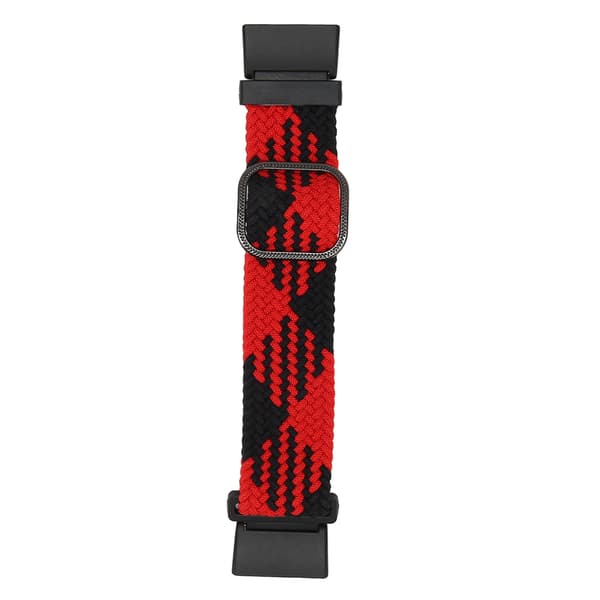 Elastisk urrem til Redmi Watch 2 Justerbart legeringsstik Vævet nylon sportsurrem Rød Sort