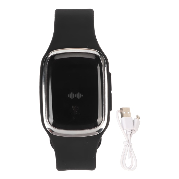 Black Repellent Watch Sort bærbart genopladeligt elektronisk Sonic Repellent Watch