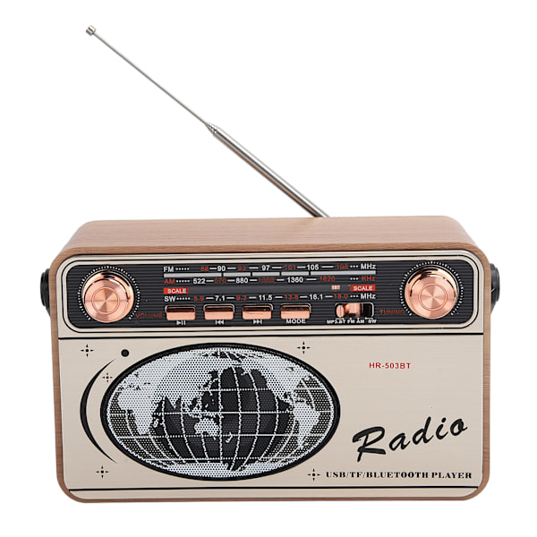 FM/AM/SW 3-bands radio - Bärbar USB-laddning Bluetooth-radio för U-diskminneskort