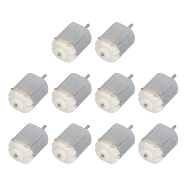 10 stk. Mini elektrisk motor Høj hastighed Lav støj Lille DC motorer til hobby DIY legetøj biler Hvid