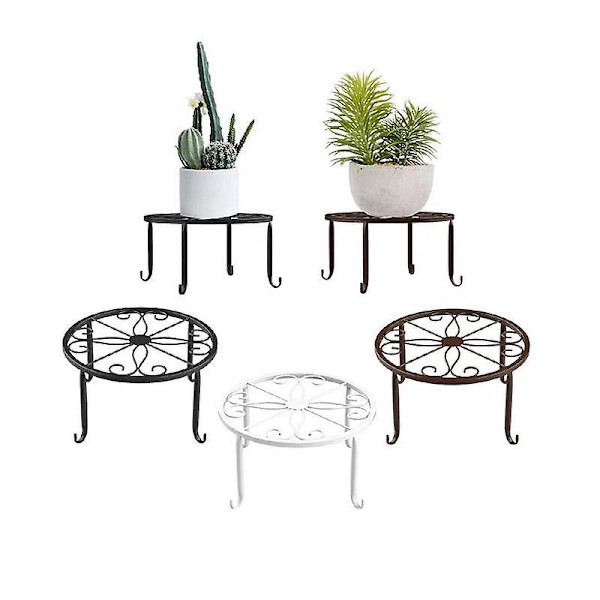 Retro stil sæt med 4 smedejerns planteophæng - sort