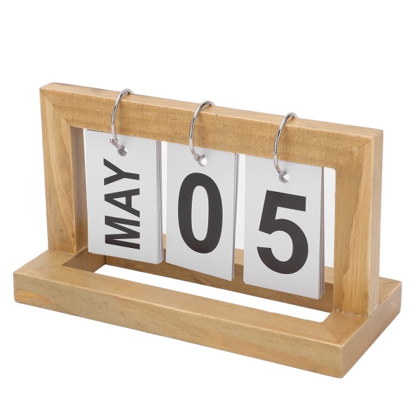 Liten skrivebordskalender Trefarge Måneder Datoer Separate flippovere Stilig Praktisk skrivebordsdekorasjon