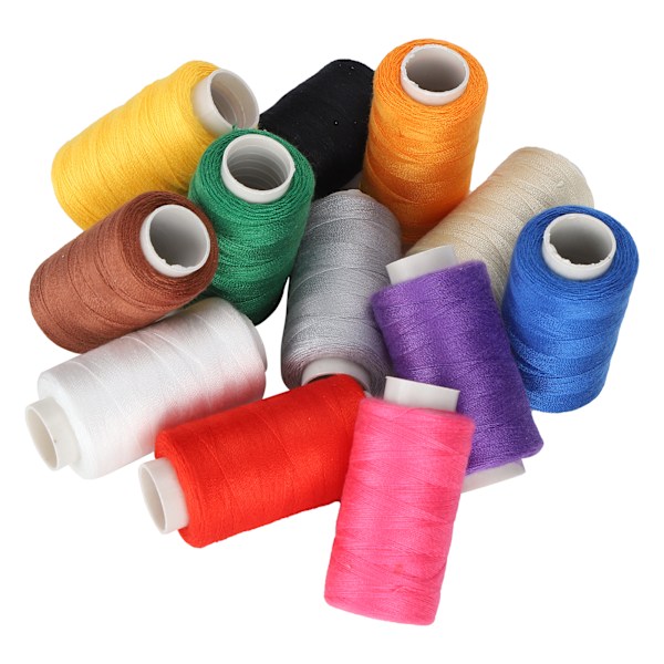 12 st sytråd set färgglada polyester broderiverktyg handgjorda DIY sticktillbehör
