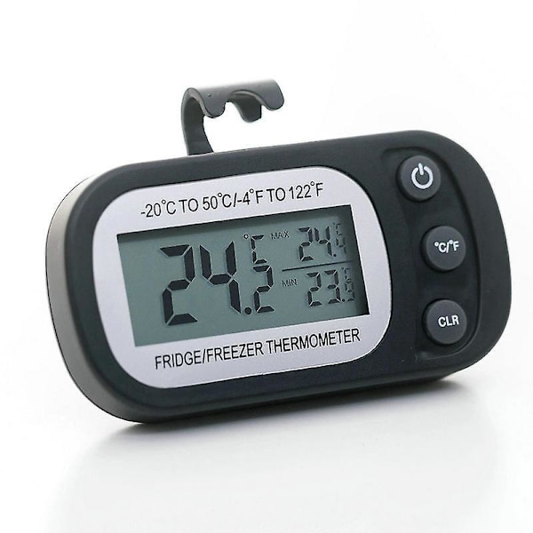 Vattentät KylskåpsTermometer med Max/Min-Registrering - Stor LCD-Skärm och Magnetisk Bakstycke - Perfekt för Köket