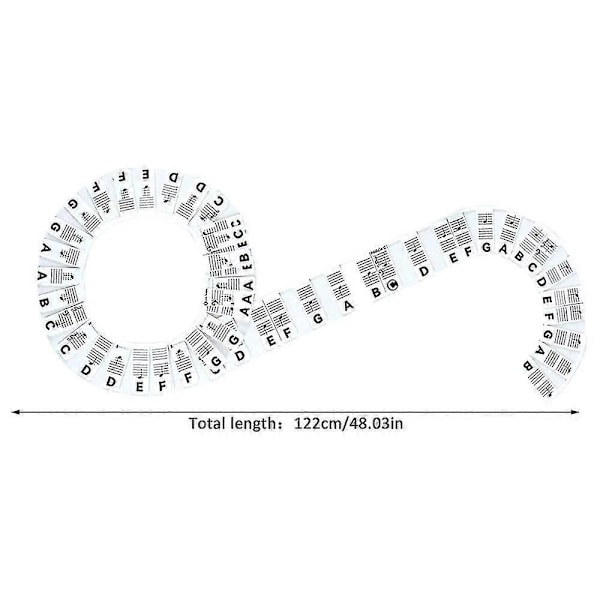 Gjenbrukbare Silikon Piano Keyboard Notelapper - Avtakbare 88 Tangenter Piano Noteguide Klistremerker Svart og Hvit
