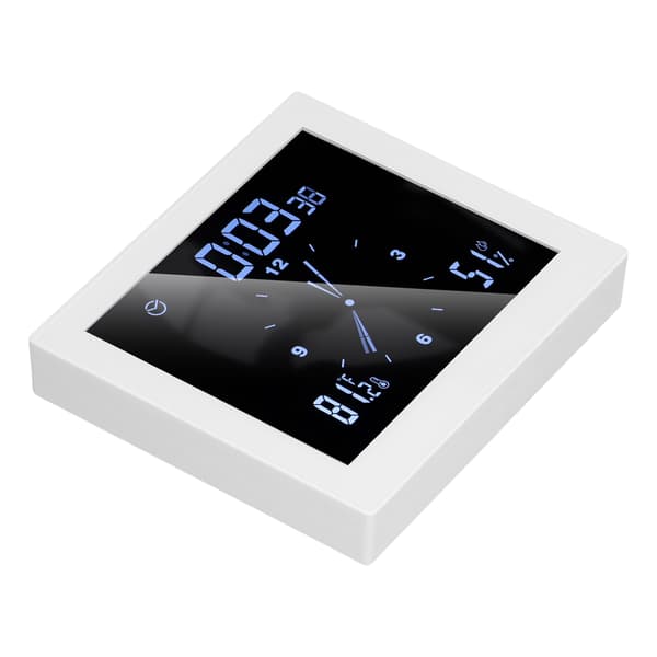 5-tums väggduschklocka digital timer larm temperatur luftfuktighetsdisplay vattentät för hemmabadrum vit