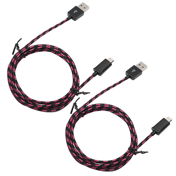 2 stk hurtigladende kabel Micro USB datakabel nylonflettet kabel for Android-telefon