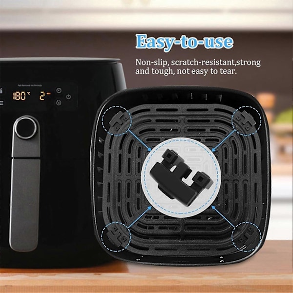 10 stk. Gummiføtter for Airfryer, for Instants Vortex Cosori Air Fryer-brett, profesjonelle reservedeler, sklisikre, avtakbare, Fryer Bumper Instants Air