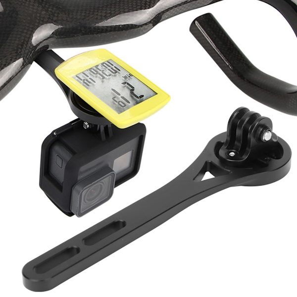 Sort aluminiumslegering Holdbar cykelcomputerbeslag Holder til cykel Cykeltilbehør
