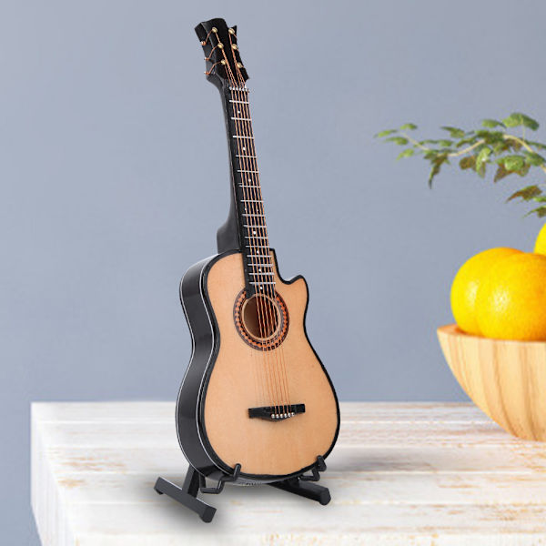Miniature Akustisk Klassisk Guitar Model Mini Træ Guitar Desktop Dekoration Gaver 20cm
