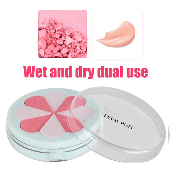 ZOREYA Dry Wet Dual Use Facial Powder Puff Meikkisieni Kosmeettinen Tarvike8kpl Terälehtiä
