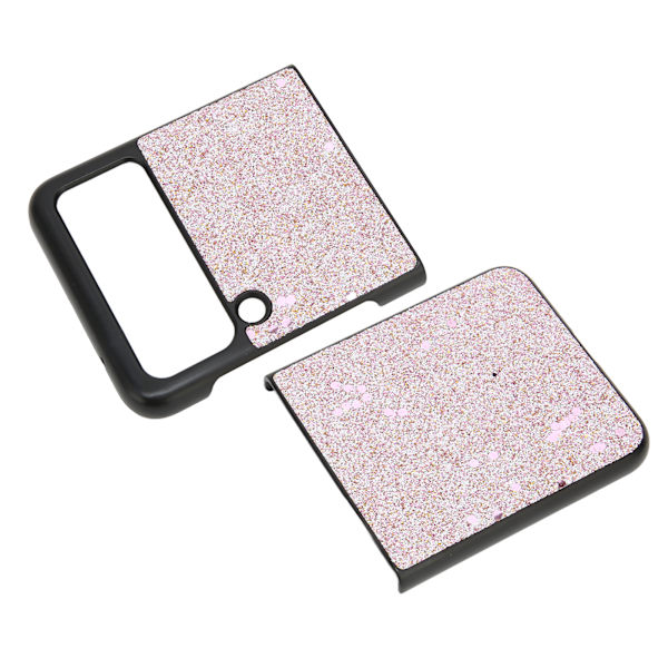 Glittrande Bling Telefonskal för Galaxy Z FLIP 3 Stötskydd Vikbar Mobiltelefon Skyddande Skal Rosa