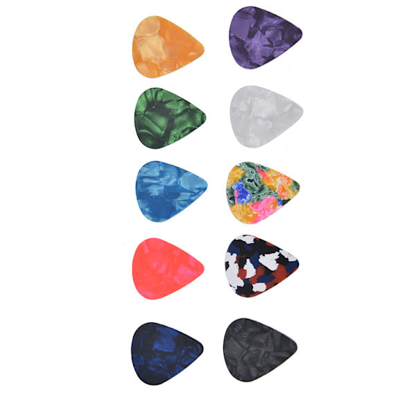 10 kpl Guitar Picks Boost Bass Kannettava värikäs Retro Cosmic Star Sky kuviollinen kitaravalinta bassolle Banjo Ukulele 0,96 mm musta laatikko