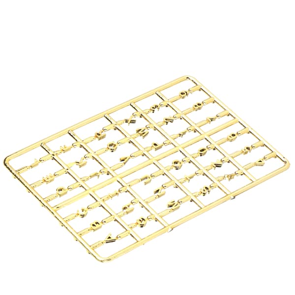Dockhus Bokstäver Siffror Set 1/12 DIY Miniatyr Ytterdörr Möbeltillbehör Guld
