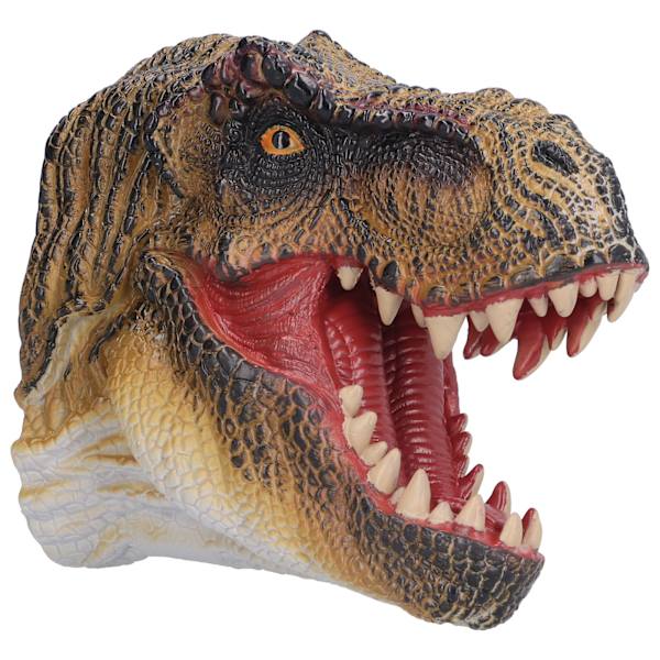 Dinosauriehanddocka i gummi, bärbar, giftfri, hållbar, slitstark, handmålad