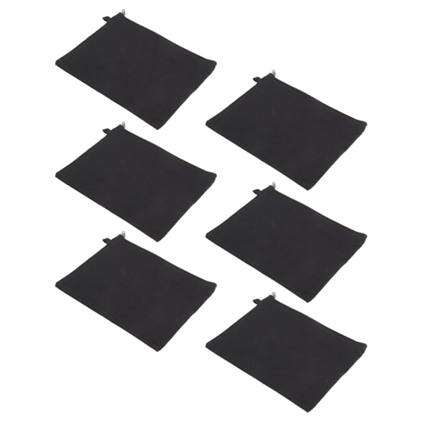 10 STK lerrets kosmetikkveske med svart snor Bærbar Blank Blank DIY Craft Bag for Reise Makeup Bag Svart