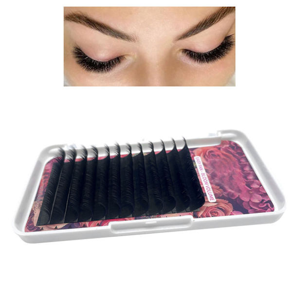 D Curl Planting Falska Ögonfransar Svart Ympning Ögonfransar för Daglig Makeup Cosplay Prestanda 0.05 D 13mm / 0.51in