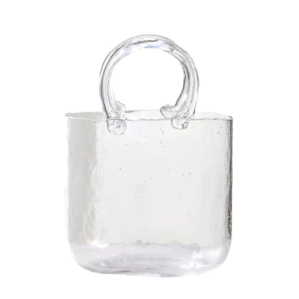Klar Glas Handväska Forma Vas för Hem Bröllop Dekoration