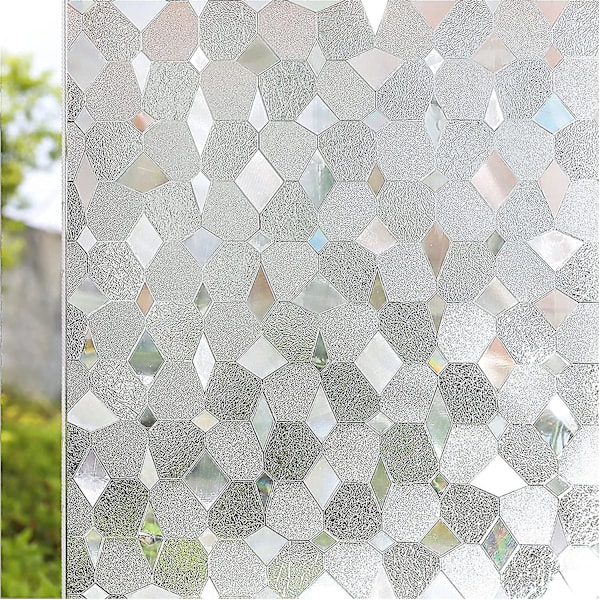 Läpinäkymätön huurrettu ikkunan yksityisyyttä suojaava kalvo - Irrotettava lasimaalauskalvo kylpyhuoneen suihkuoveen 45x300cm Kulta