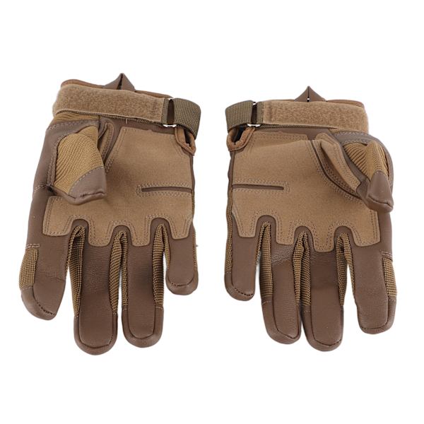 Motorcykelhandskar Hårda Knogar Andningsbara Bra Grepp Anti Slip Hel Finger Powersports Handskar för Lumbering Tung Industri Brun M