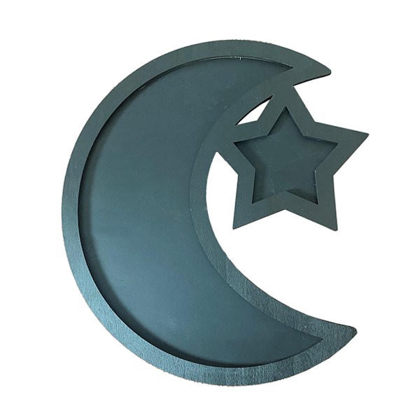 Eid Ramadan serveringsbrett med måne og stjerne rustikk tre halvmånefestmat serveringsbordstativ displayholder festivaldekor