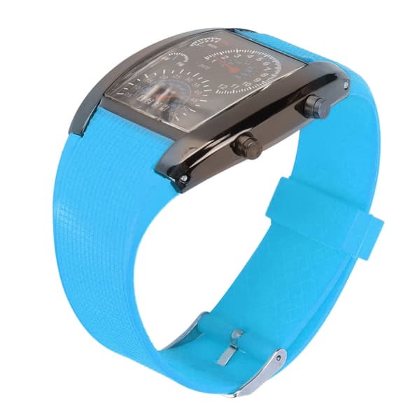 LED elektronisk klocka klassiska digitala klockor justerbar racing instrumentbräda armbandsur ljusblått bälte