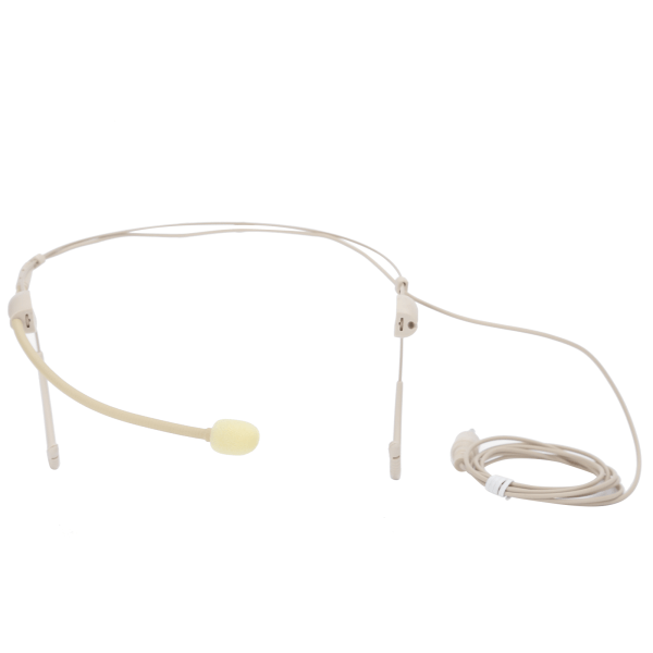 Beige 3,5 mm jack hannskruelås Binaural hengende mikrofon for bodypack-sender