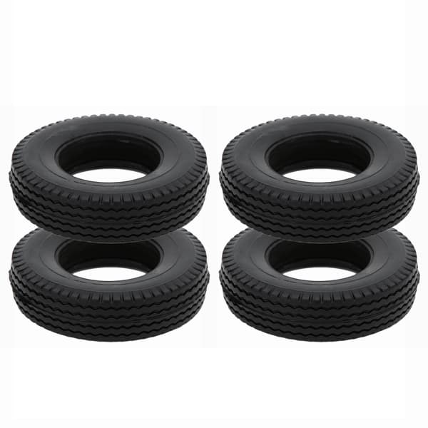 4 STK RC Tilbehør Gummi Bildæk Passer til Tamiya 1/14 RC Traktor Lastbil Sort