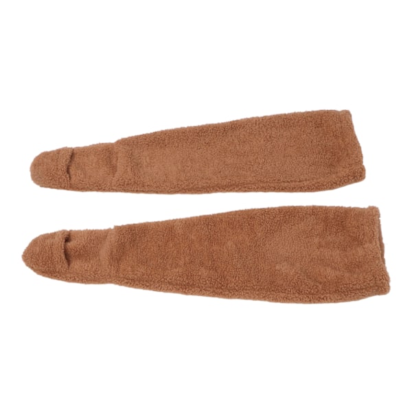 Over Knee Fuzzy Sokker Vinter Hjem Sove Myk Tykke Pustende Plysjstrømper Beinvarmere Brun