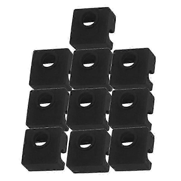 10 st/parti 3D-skrivarmunstycke Silikonsockor Skydd Värmeisoleringsfodral kompatibelt med Värmeblock kompatibelt med -10 E