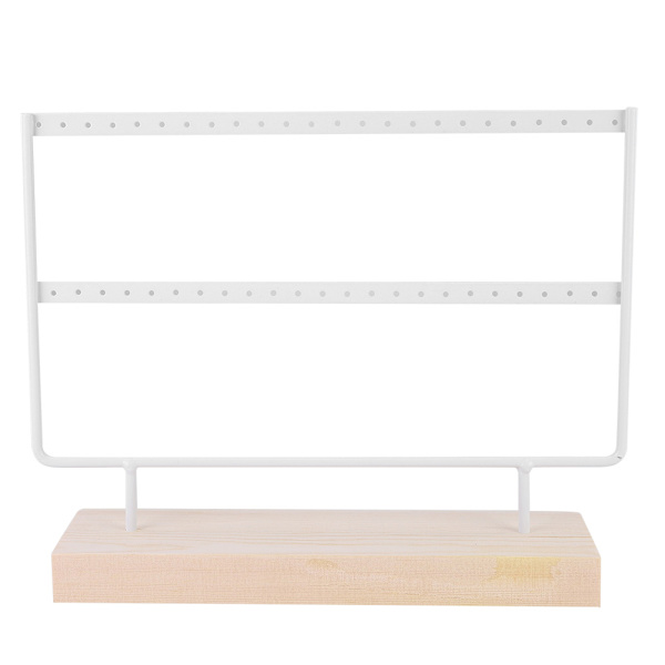 46 hål smyckesställ i metall örhängen halsband display stativ hängare förvaring organizer vit