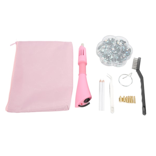 Hotfix Rhinestones Set Bærbar Oppbevaringsboks Rask Oppvarming DIY Making Rhinestone Applicator Kit Bred Spenning 110 til 220V EU-plugg