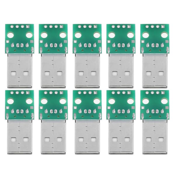 10 st USB Typ A Hane Kontakt till DIP Adapterkort 4 Pin 2.54mm Pitch