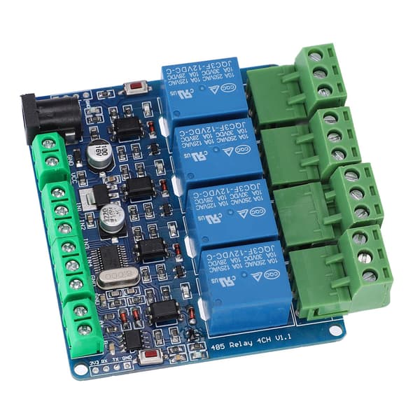 4-kanals relæmodul 12V høj nøjagtighed switch input til RS485/TTL kommunikation