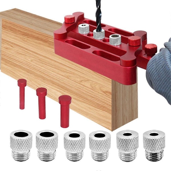 Självcentrerande 6/8/10mm Dowels Jig, Träbearbetningspositionerare