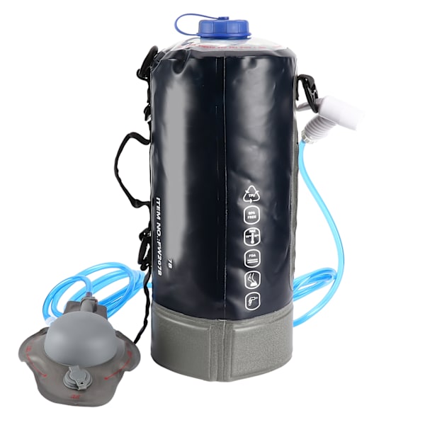 Utomhus Vandring Camping 12L Duschväska med Tryckfotpump och Duschmunstycke
