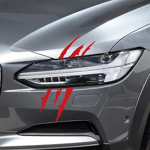 Heijastava tarra auton hirviökynnen naarmujäljet vedenpitävä tarra ajovalotarra sopii autoon moottoripyörään kannettavaan tietokoneeseen rullalautaan lumilautaan 2 kpl (punainen)