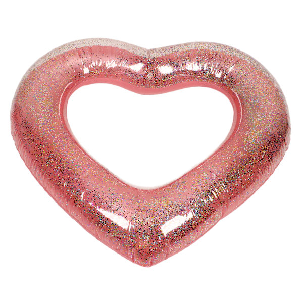 Rose Gold Paljetter Hjärtform Simring Glitter Uppblåsbar Hjärta Poolflottor för Barn Vuxna120cm/47,2in