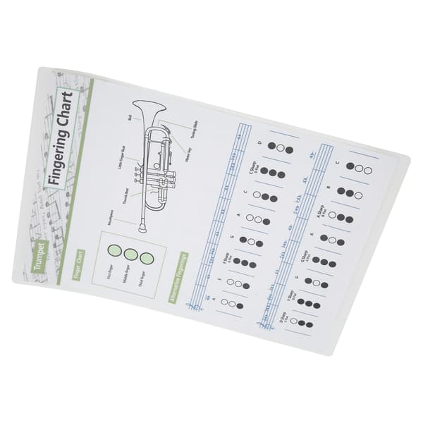 Trompet Akkorddiagram Fingersætning Note Musikinstrument Reference Guide til Hjemmeundervisning Lille