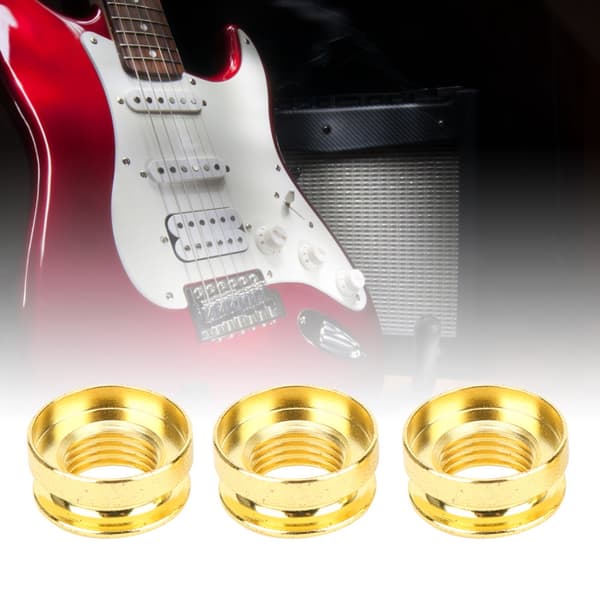 3 stk. Elektrisk Guitar End Pin Socket Guld Messing Endepin Musikinstrument Tilbehør
