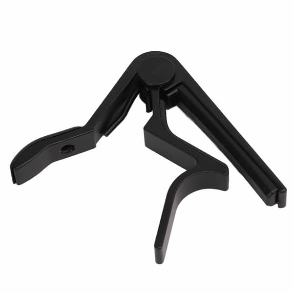 Capo Quick Release Strengklemme Tilbehørssæt med 5 stk. Guitar Plektre til Bas Banjo Sort