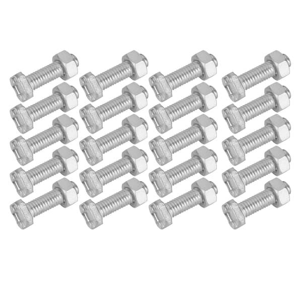 20 Set 22mm M6x22 Bultar och M6 Mutter Aluminium Muttrar & Bultar Set Verktygstillbehör för Växthus
