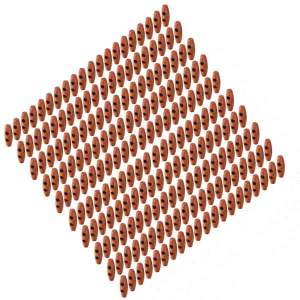 200 stk 30 mm treknapper i olivenform for DIY-håndverk, strikking, søm, kaffefarge