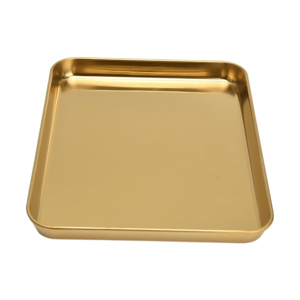 Rustfritt stål rektangulært brett flat bunn plate restaurant hjem Golden flat bunn brett