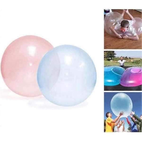 2 Bubbla Uppblåsbar Boll, Transparent Rivtålig Studsboll, Uppblåsbar Överdimensionerad Boll, Vattenballong, för Barnkalas Utomhuslek 60cm