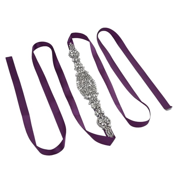 Rhinestone brudekjolebelte Elegant midjebelte Klestilbehør til brud brudepike Lilla