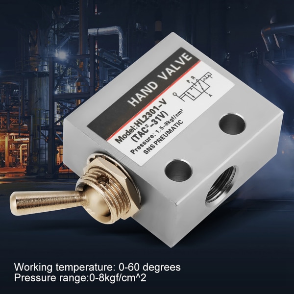 HL2301 3 position 2 port vippekontakt pneumatisk mekanisk ventil
