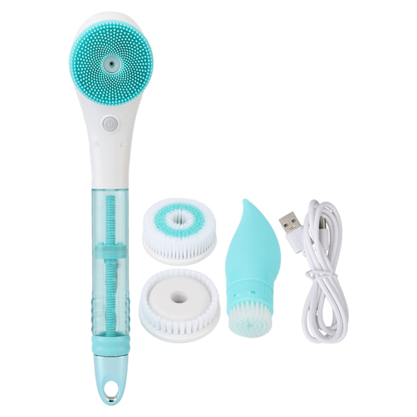 Electric Body Scrubber Brush Skin Friendly Waterproof Long Handle Soft Bristles Detachable Electric Body Brush for Bathing Home