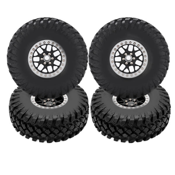 1/10RC dekksimulering av aluminiumsfelger Sterkt grep for 1/10 Scx10 Rr10 Wraith 90048Sølv Svart